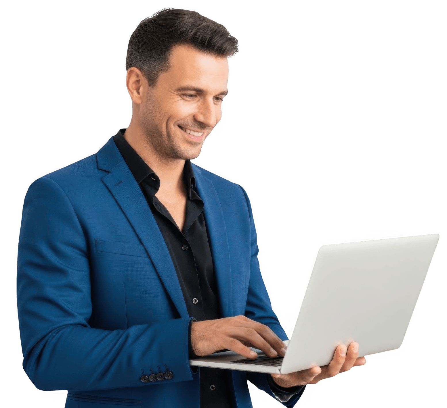 Business owner with laptop